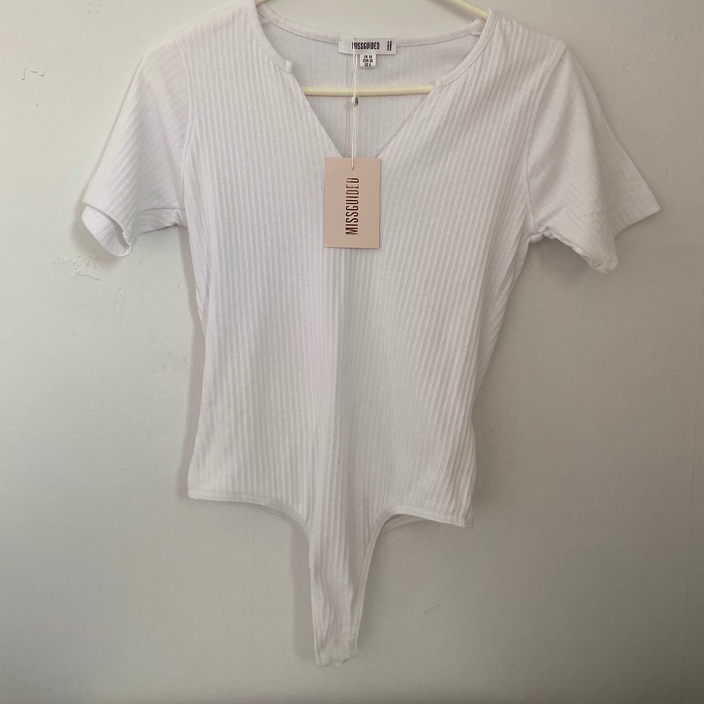 White ribbed bodysuit